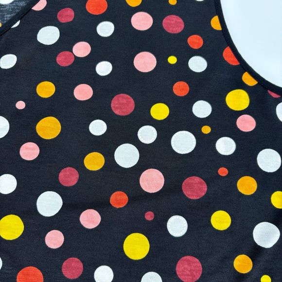 Hamilton Black Multicolour Polka Dotted Sleeveless V-Neck Top, 2X - Picture 8 of 12